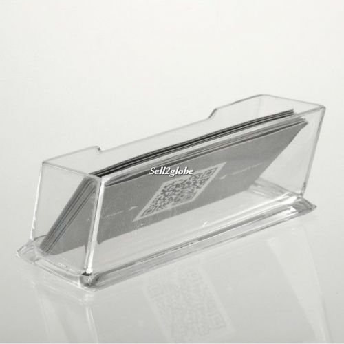 Clear Desktop Business Card Holder Display Stand Acrylic Plastic Desk Shelf  G8