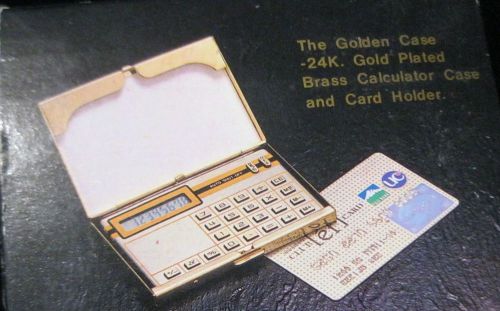 VINTAGE GOLD PLATED BRASS CALCULATOR CASE AND CARD HOLDER