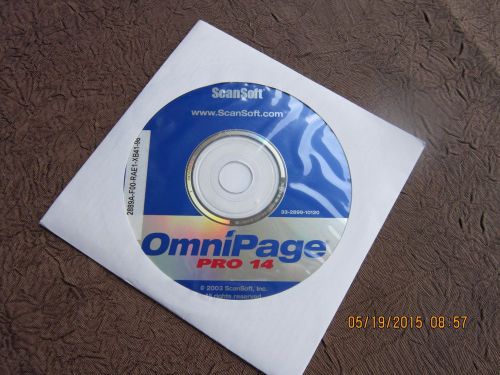 OmniPage PRO 14    &#039;CD Only&#039;    FROM OPENED BOX.