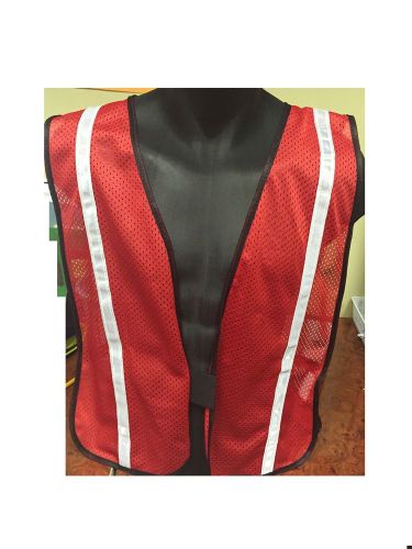 Red Safety Vest with 3/4&#034; Reflective Striping