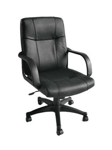 &#034;madison&#034; leather executive office chair w/ black base &amp; gas lift &amp; tilt w/ lumb for sale