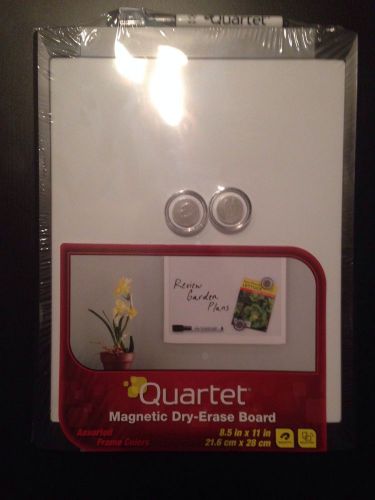 Small Quartet Magnetic Dry Erase Board 8.5 X 11 in. Black Frame Class Note New