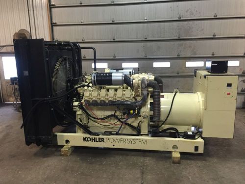 -755 kw kohler generator, 10 lead reconnectable, skid mounted, 346 hours for sale