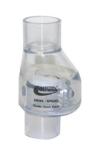 Valterra 200-c07 pvc swing/spring combination check valve, clear, 3/4&#034; slip for sale