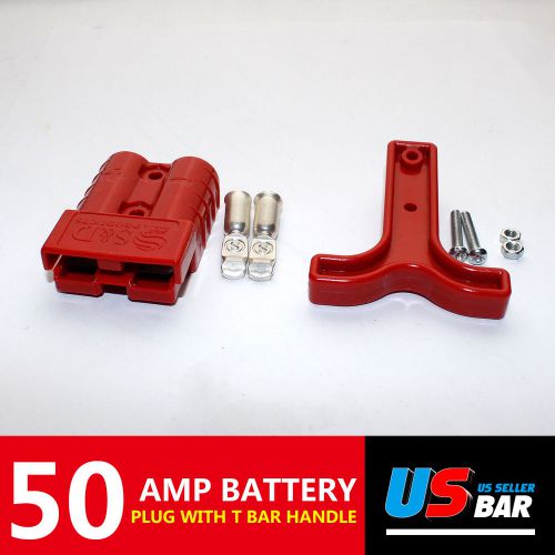 Red power battery conector #10/12 awg copper terminal plug w/red t-bar handle for sale