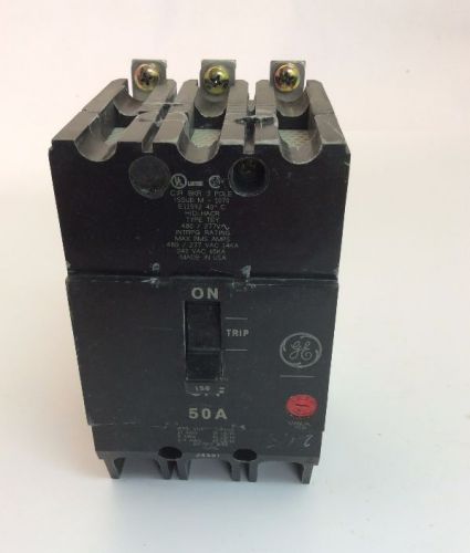 Ge circuit breaker 3-pole, e11592, tey, 480/277vac, 14ka, 240 vac, 50amp, tey350 for sale