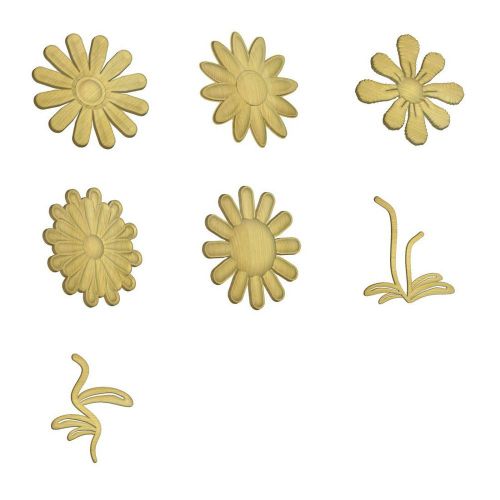 Flowers &amp; Stems 3D Models 4 CNC Router Tables in STL EPS DXF CD-Rom #3D02