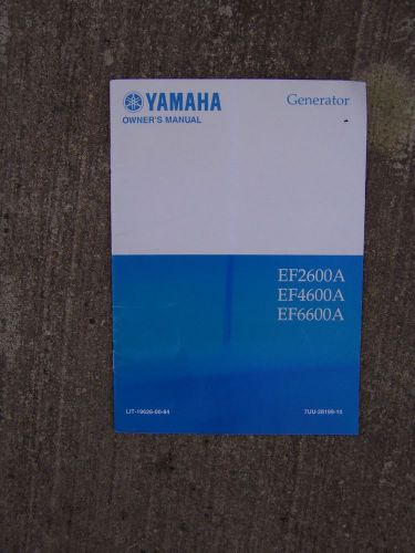 2001 Yamaha Generator EF2600A EF4600A EF6600A Owner Manual MORE IN  OUR STORE S