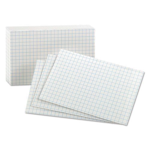 Grid index cards, 3 x 5, white, 100/pack for sale