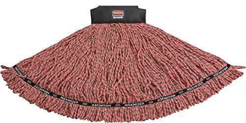 Rubbermaid Commercial 1924806 Maximizer Mop Head, Shrinkless Blend, Large, Red