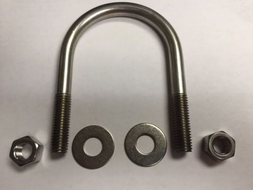 2-1/2&#034; pipe size 5/16-18 diameter 304 stainless steel u-bolt with nuts &amp; flats for sale