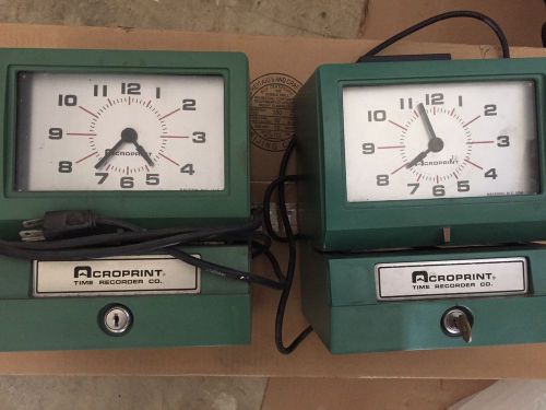 (2)  ACROPRINT Time Recorder Clock 150AR3 125AR3  for parts or repair
