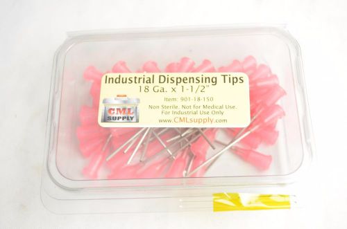 Dispensing Needle 18 ga 0.038id x 1&#034; Tip Pink 50 pcs