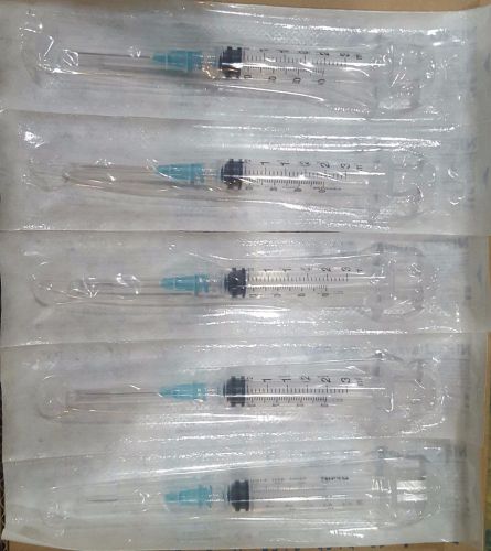 100 /box 5ml/5cc syringe with detachable needle luer lock tip 21 gauge x 1 inch for sale