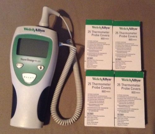 Welch Allyn SureTemp Plus 690 Thermometer &amp; 4 Boxes 25 Each Probe Covers