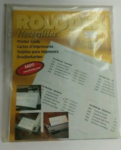 Rolodex Necessities - 120 Laser Inkjet Printer Cards NIP