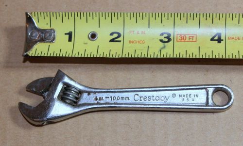 Vintage Cresent Brand Crestoloy 4in. 100 mm Adjustable Wrench Made in U.S.A.