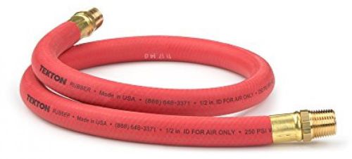 TEKTON 46362 1/2-Inch I.D. By 3-Foot 250 PSI Rubber Lead-In Air Hose With MPT