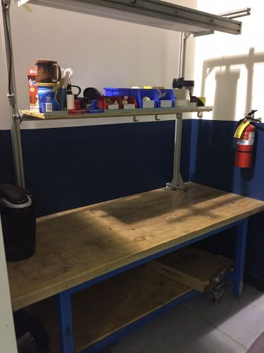 30x62  Butcher Block/Steel Industrial Work Assembly Table Bench