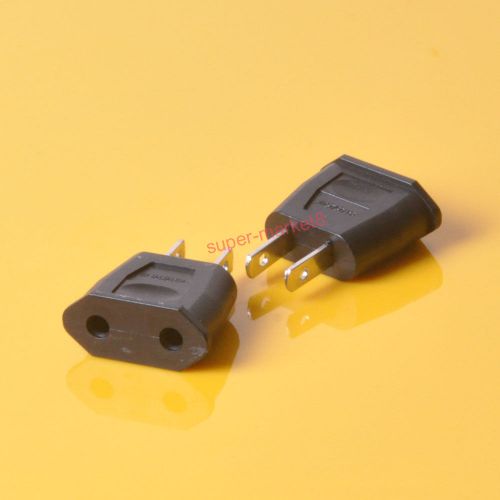 5pcs eu euro to us usa ac power travel plug home outlet adaptor converter black for sale