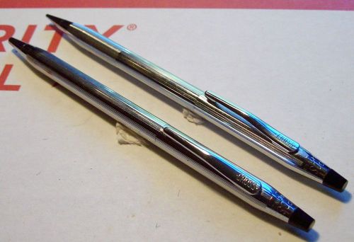 Vintage 1980&#039;s Cross Chromed-Silver Pen And Pencil Set All Original And Beauty!