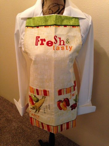 Fresh and Tasty  apron ties at neck and waist handmade