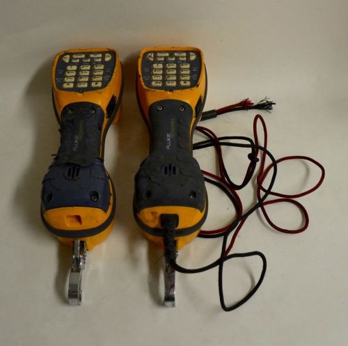 Fluke Networks TS44 Pro Butt Test Sets Lot of 2 For Parts Blue Yellow Handset
