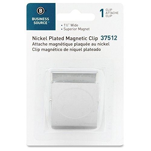 Business Source Magnetic Metal Clip 1.5 Inch - 12 Pack