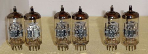 2 NOS tubes matched pair ECC88 6DJ8 (6922) Telefunken Philips  (40106) 1965