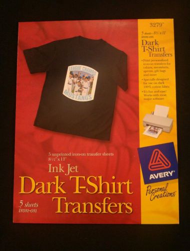 Avery 3279 ink Jet Dark T-Shirt Transfers, 5 iron on sheets, 8.5x11