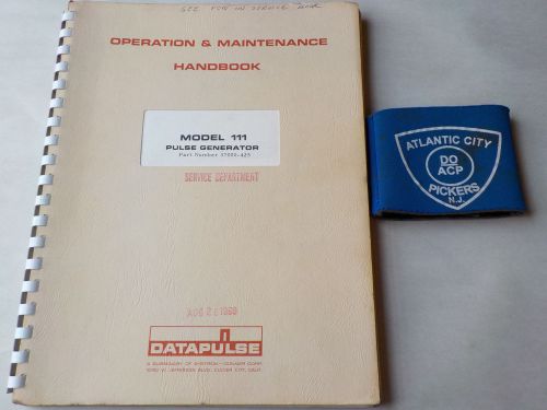 DATAPULSE MODEL 111 PULSE GENERATOR OPERATION/MAINTENANCE MANUAL 08/1969