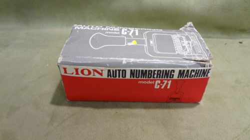 Used automatic numbering machine lion c-71 made in japan working for sale