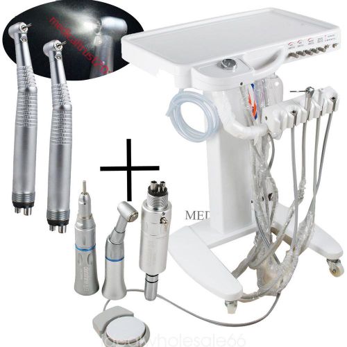 Dental Unit Delivery Mobile Cart 4H fast LED low speed handpiece triple syringe
