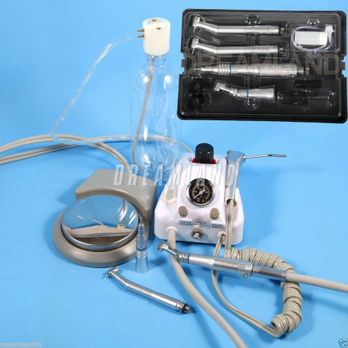 Dental portable turbine unit 4h work with aircompressor &amp; nsk handpiece kit usa for sale
