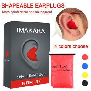 60pcs/pack Moldable Shaped Anti-noise Ear Plugs Noise Reduction Sleeping Ea UUMW