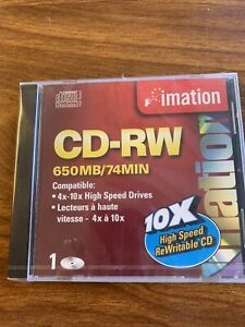 IMATION HIGH SPEED CD-RW REWRITABLE MEDIA 650 MB 74 MIN 4X10