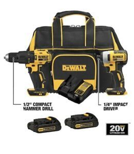 DEWALT 2-Tool 20V MAX LI-ION Cordless Brushless Drill/Driver + Impact Driver