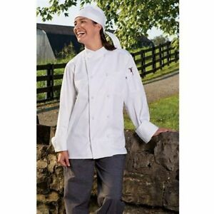 Unisex White Chef Coat with Knots by Uncommon Threads Large NWT