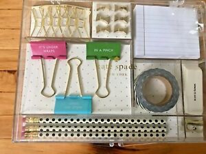 KATE SPADE NEW YORK WHISTLE WHILE YOU WORK OFFICE SUPPLIES TACKLE BOX.  NIB.