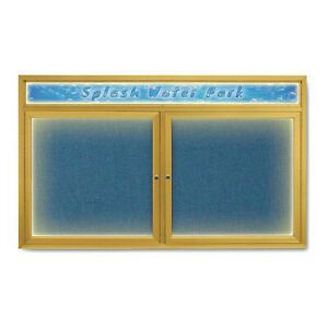 UNITED VISUAL PRODUCTS UV452HILED-GOLD-ULTMAR Corkboard,Ultramarine/Gold,60&#034; x
