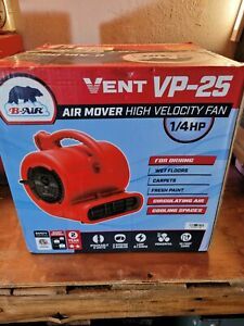 B-Air VENT VP-25 1/4 HP 900 CFM Compact Air Mover Carpet Dryer Floor Fan Red