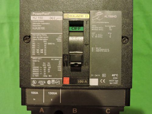 Square D I-Line Circuit Breaker HJ 150 100A PowerPact HJA36100