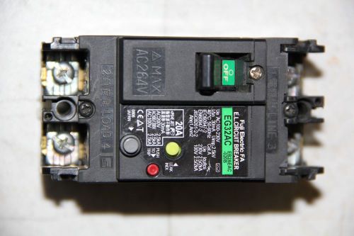 Fuji Electric EG32AC EB2AEAC-020B 20A AC 100-230V E.L. Circuit Breaker , USED