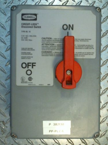 USED Hubbell HBLDS6 60 Amp / 600 Volt Disconnect Switch