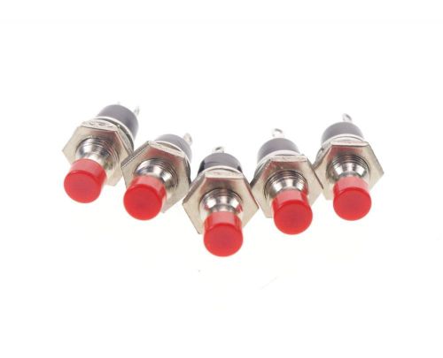 5 x Red NO 2 Pin SPST 0.5A 125VAC Momentary 7mm Hole Pushbutton Switch