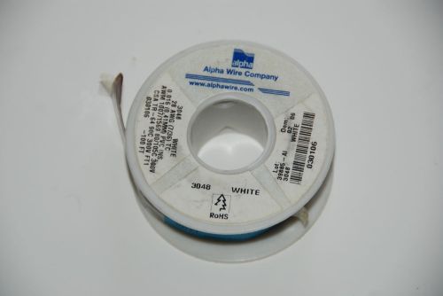 100&#039;- 28AWG Alpha 3048 White Stranded 7/36 PVC Wire Cable