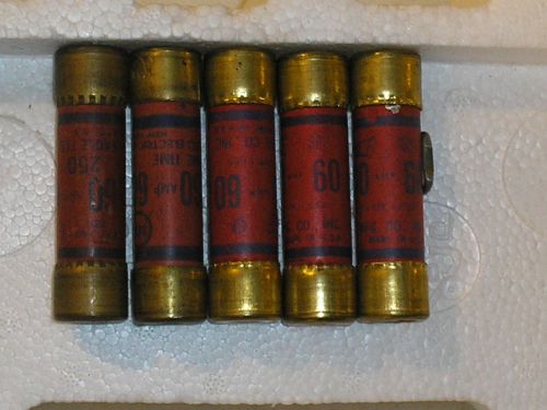 (LOT OF 5)Eagle 60A 250v one time fuse