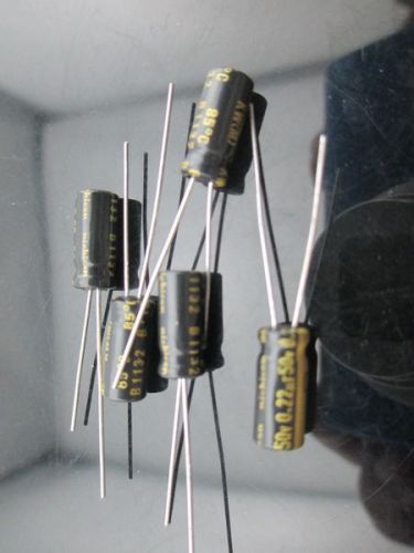 2pcs nichicon kw 0.22uf 50v audio electrolytic capacitor caps 5mm * 11mm for sale