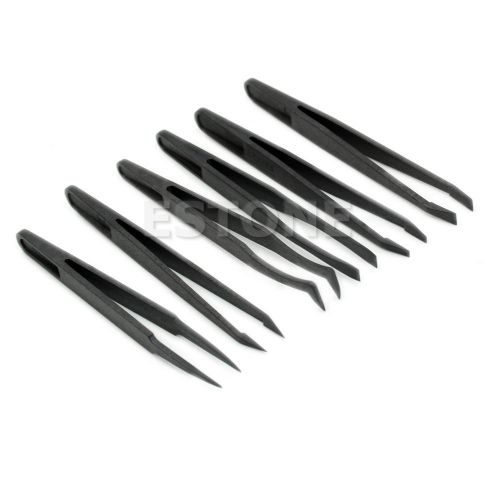 Hot seller 6pcs precision tweezer set plastic anti static tool kit for sale