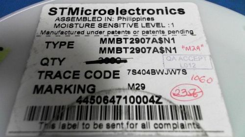 750-pcs diode/rectifier pnp -60v -0.6a st micro mmbt2907a 2907 for sale